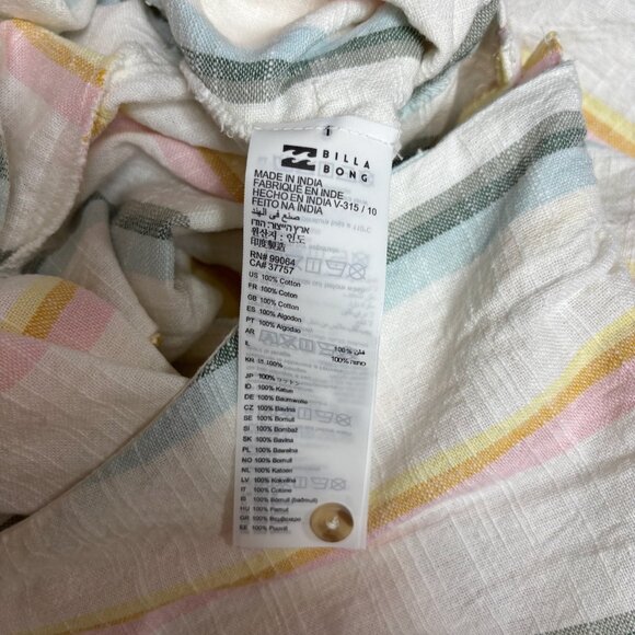 Billabong x The Salty Blonde Weaver Striped Jumpsuit Size M Beach Wide Leg Tie - Picture 10 of 16